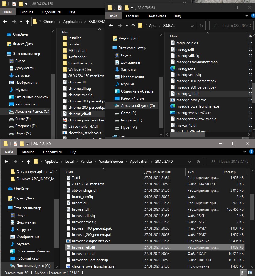 Chrome_elf.dll, Browser_elf.dll, Msedge_elf.dll