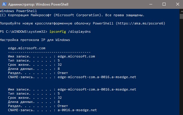 посмотреть текущий кэш DNS в Windows 11-10