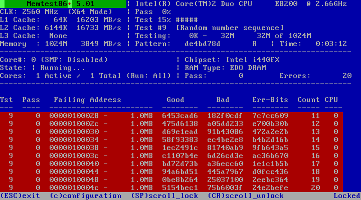 Errors MemTest86
