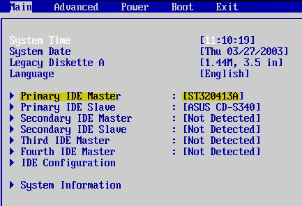диск в BIOS