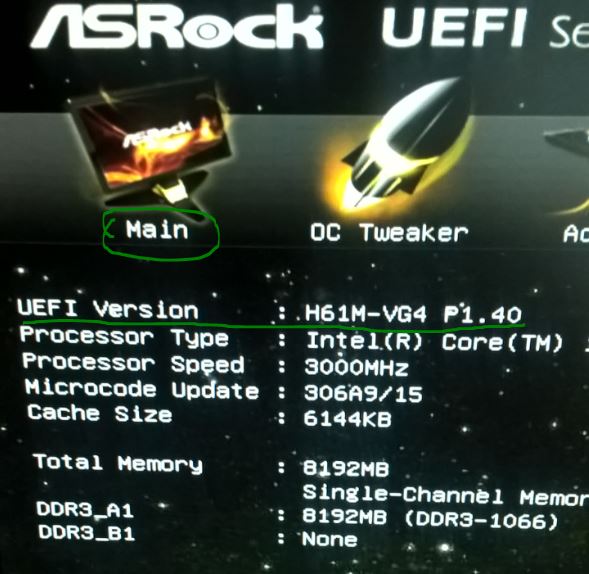UEFI version
