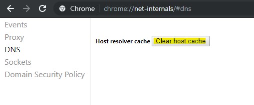 Очистить DNS кеш в Chrome