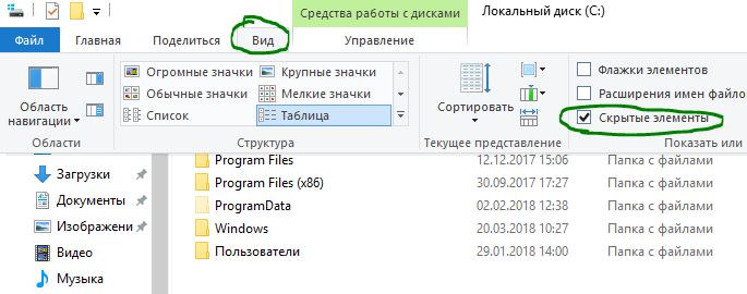 Скрытые элементы