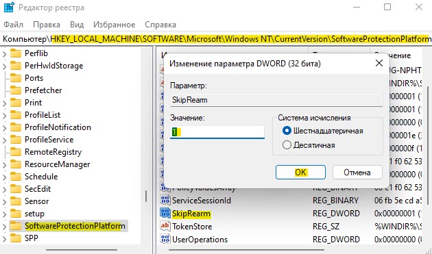 SoftwareProtectionPlatform SkipRearm 1
