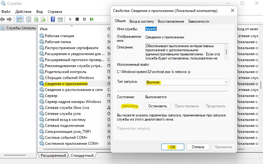 сведения о приложении appinfo