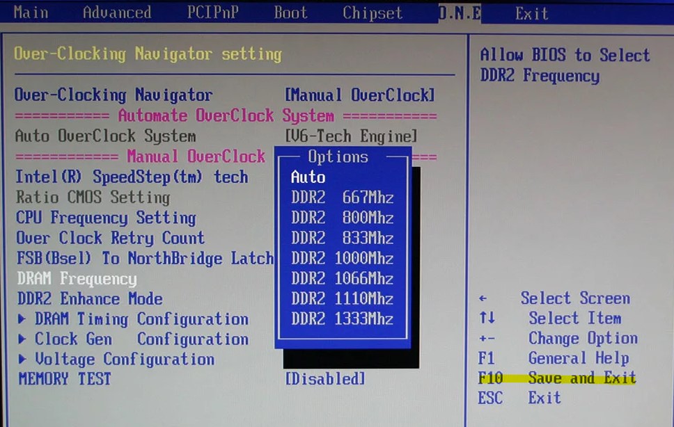 частота памяти в BIOS