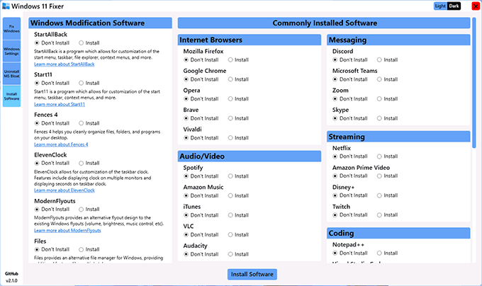 Установка программ в Windows 11 Fixer
