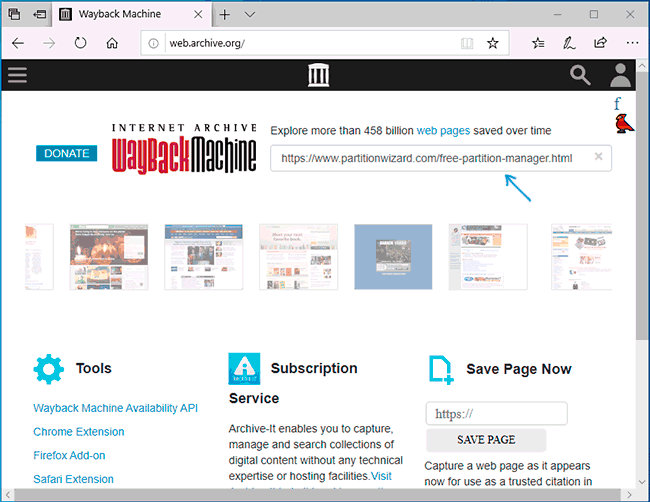 Веб архив Интернета Wayback Machine