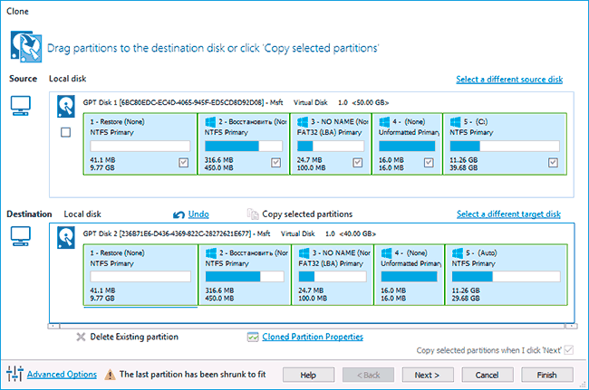 Перенос Windows 10 на SSD в Macrium Reflect