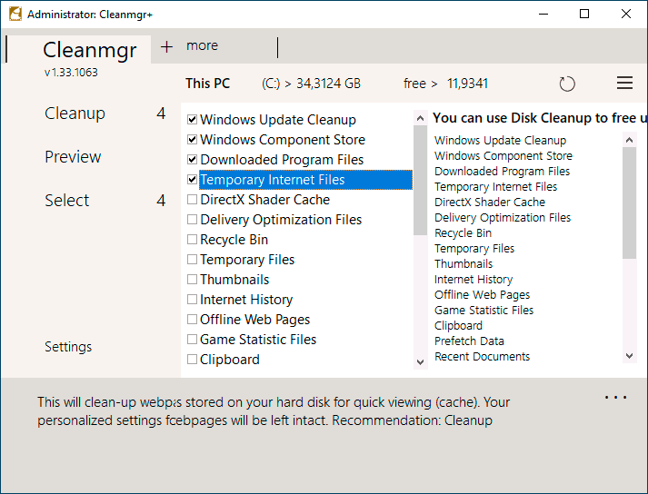 Программа CleanMgr+