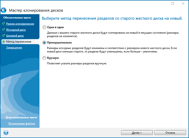 Методы переноса Windows на SSD в Acronis