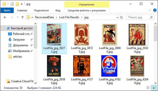 Успешно восстановленные изображения Lazesoft Data Recovery