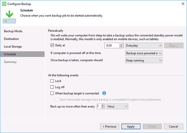 Резервное копирование в Veeam Agent for Microsoft Windows Free 11 График Создания Резервных Копий