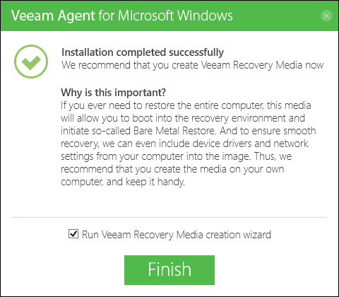 Резервное копирование в Veeam Agent for Microsoft Windows Free 3 Veeam Agent For Windows Free Установлен
