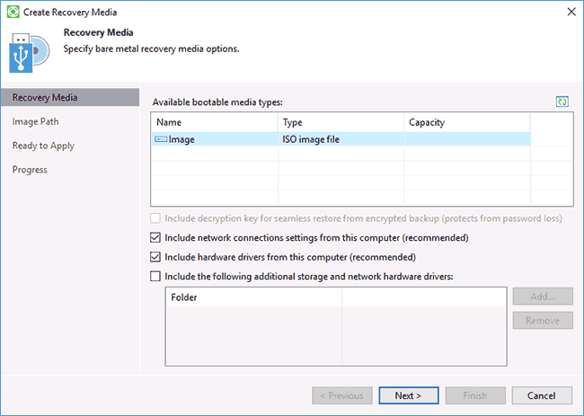 Резервное копирование в Veeam Agent for Microsoft Windows Free 4 Создание Диска Восстановления Veeam