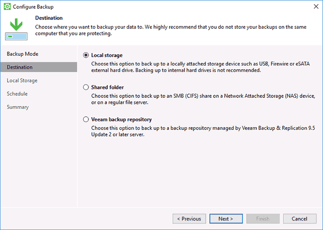 Резервное копирование в Veeam Agent for Microsoft Windows Free 8 Место Хранения Резервных Копий