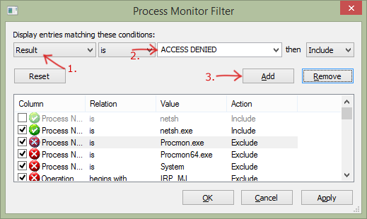 Фильтр Access Denied