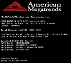 CPU Fan Error Press F1 to run SETUP