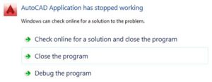 Application has stopped working