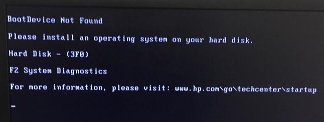 Boot Device Not Found