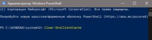 Очистка DNS кэша с помощью PowerShell