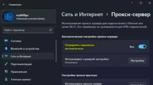 Определять параметры автоматически прокси win11