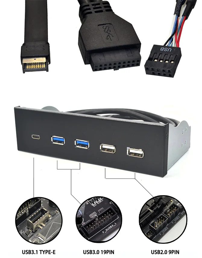 Подключение USB разъемов передней панели компьютера