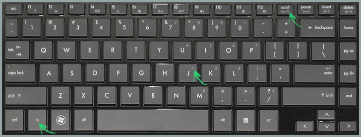 Num Lock на клавиатуре ноутбука