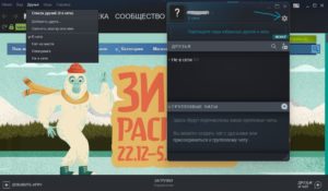 вход в параметры списка друзей Steam