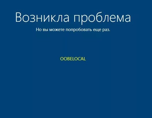 OOBE Возникла проблема при установке Windows 10